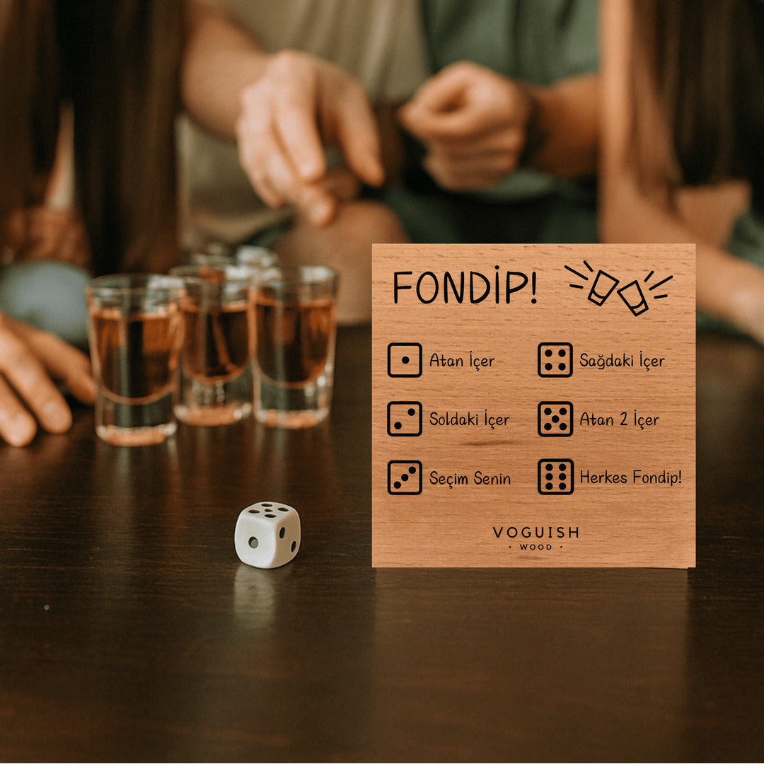 Fondip! Oyun Seti - Ahşap, Zar Hediyeli Masa Oyunu