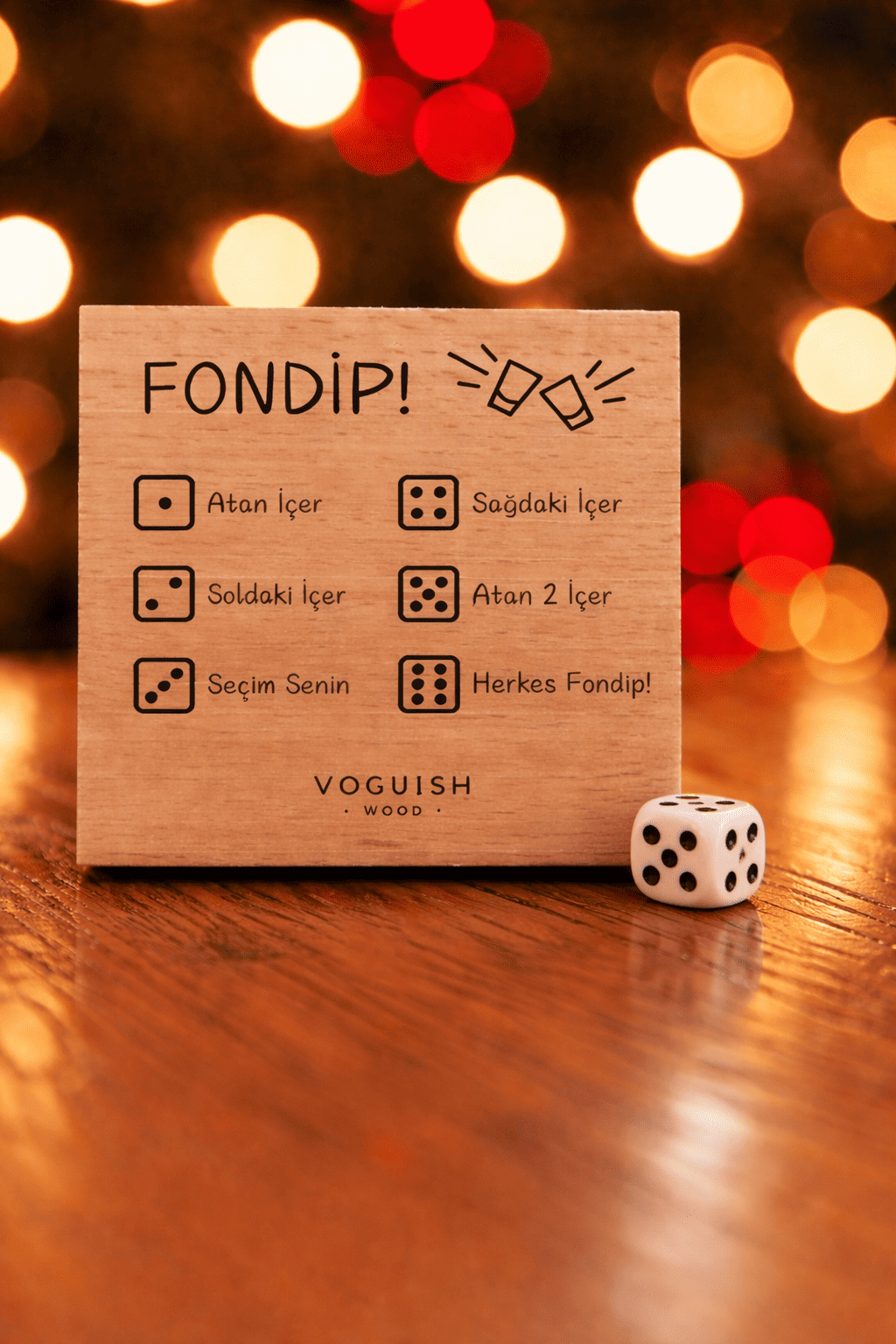 Fondip! Oyun Seti - Ahşap, Zar Hediyeli Masa Oyunu