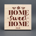 Home Sweet Home Ahşap Pano – Kişiye Özel Baş Harfli Yeni Ev Hediyesi