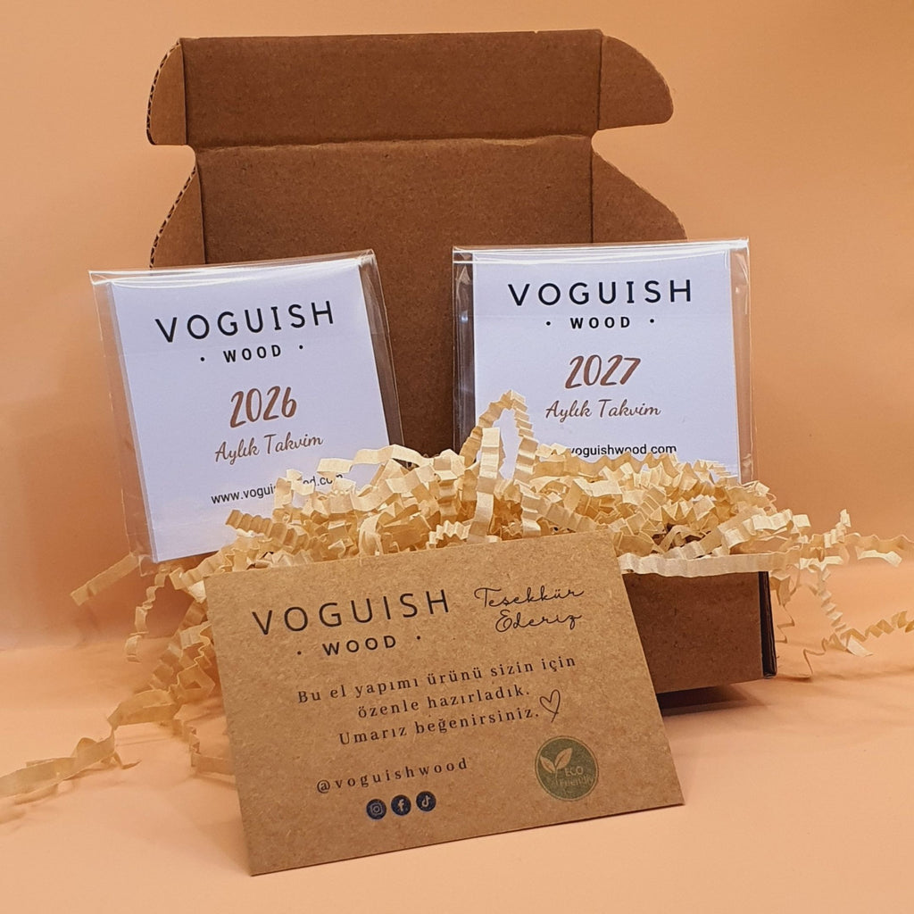 Fotoğraflı Minimal Ahşap Masa Takvimi – Kişiye Özel Standlı Takvim